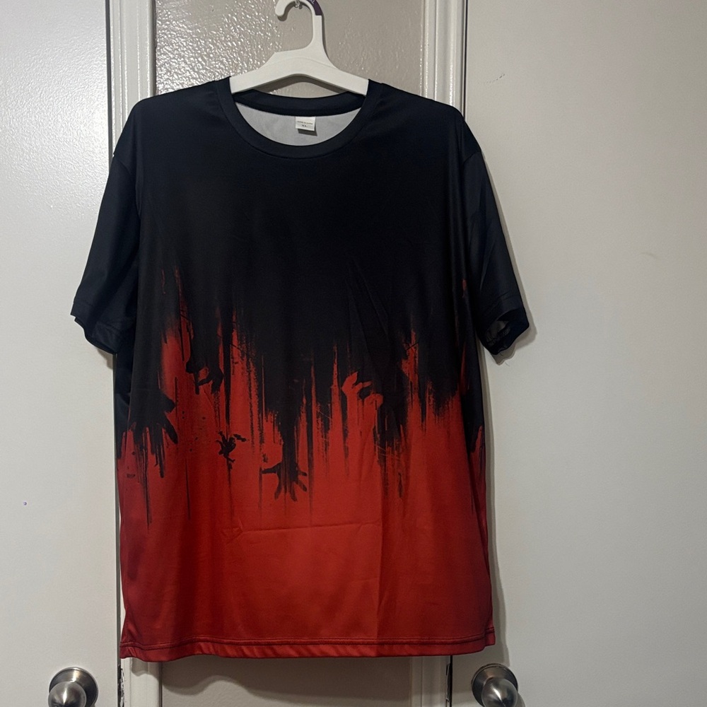 Black and Red Graphic Men's Shirt